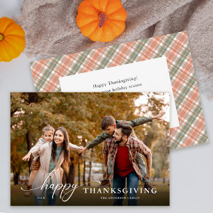 Cartes Pour Fêtes Annuelles Bon thanksgiving Moderne Message Scriphe Pleine Ph