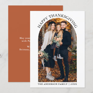 Cartes Pour Fêtes Annuelles Bon thanksgiving moderne Photo Arch Terracotta