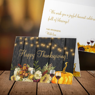 Cartes Pour Fêtes Annuelles Bon thanksgiving moisson rustique Thanksgiving