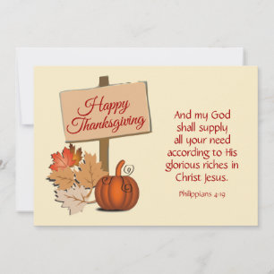 Cartes Pour Fêtes Annuelles BON THANKSGIVING Mon Dieu Apportera Chrétien
