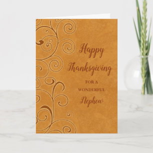 Cartes Pour Fêtes Annuelles Bon thanksgiving Nephew des tourbillons d'automne