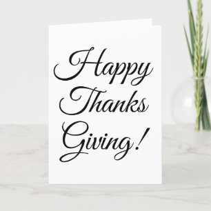 Cartes Pour Fêtes Annuelles Bon thanksgiving noir script personnalisé élégant