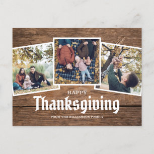 Cartes Pour Fêtes Annuelles bon thanksgiving Pays Rustique Famille Photo