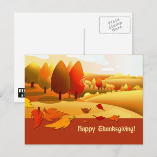 Cartes Pour Fêtes Annuelles Bon thanksgiving Paysage d'automne