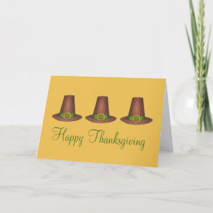 Cartes Pour Fêtes Annuelles Bon thanksgiving Pèlerin Puritain Casquette Turqui