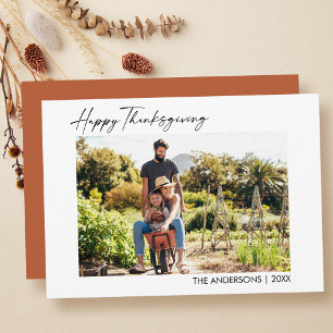 Cartes Pour Fêtes Annuelles Bon thanksgiving photo Calligraphy Ink Script