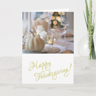 Cartes Pour Fêtes Annuelles Bon thanksgiving photo Golden Elegant