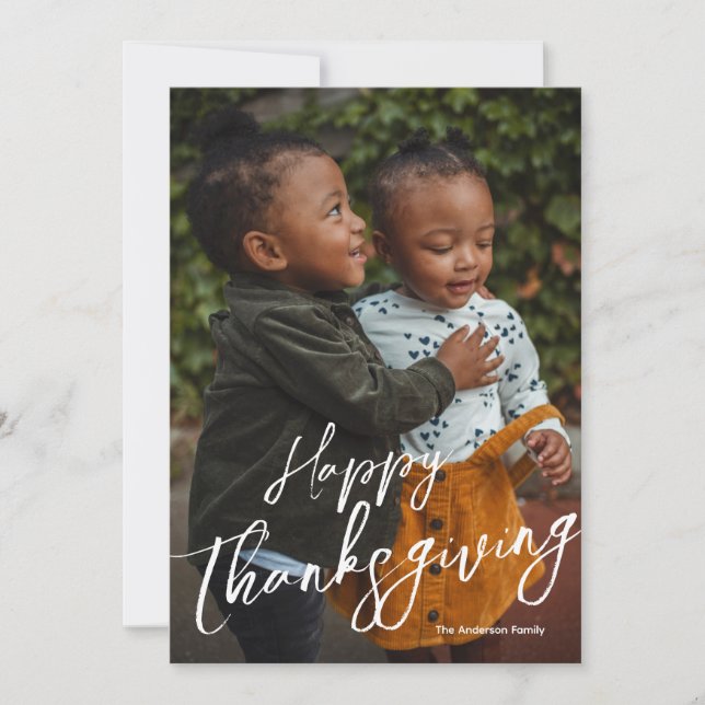 Cartes Pour Fêtes Annuelles Bon thanksgiving photo par script (Devant)