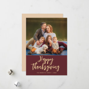 Cartes Pour Fêtes Annuelles bon thanksgiving photo personnalisé vacances