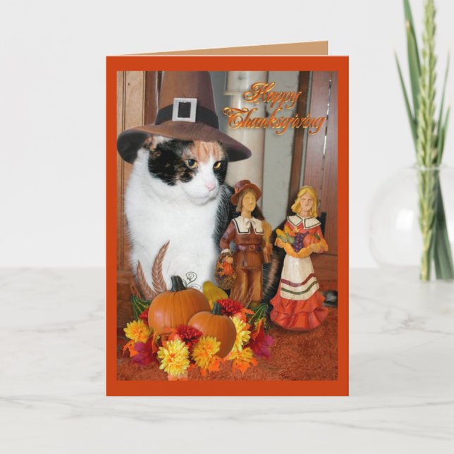 Cartes Pour Fêtes Annuelles Bon thanksgiving pour amoureux des chats (Devant)
