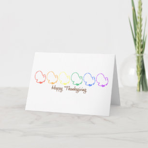 Cartes Pour Fêtes Annuelles bon thanksgiving (Rainbow Turkeys)
