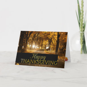 Cartes Pour Fêtes Annuelles Bon thanksgiving Route d'automne