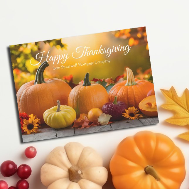 Cartes Pour Fêtes Annuelles Bon thanksgiving sur mesure Entreprise Citrouilles (Créateur téléchargé)