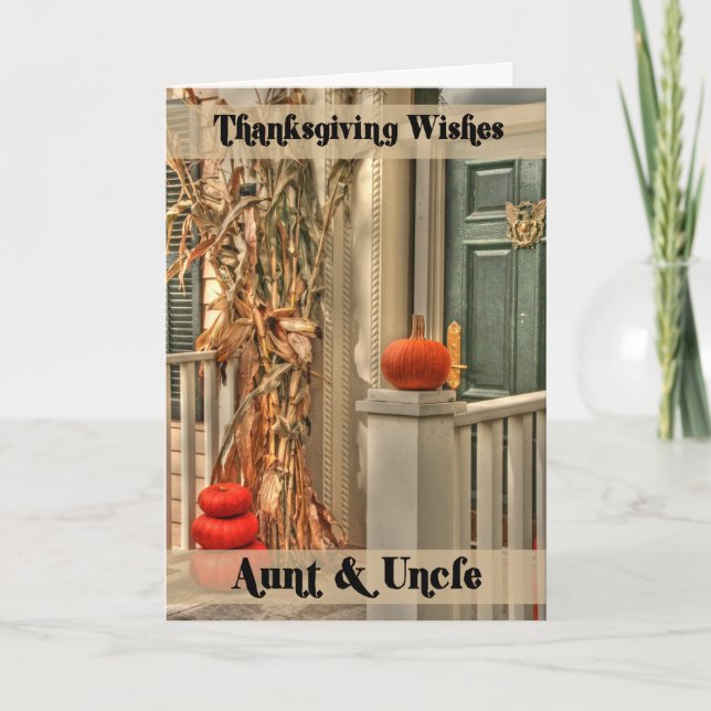 Cartes Pour Fêtes Annuelles Bon thanksgiving tante et oncle (Devant)