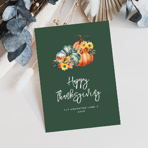 Cartes Pour Fêtes Annuelles bon thanksgiving vert des récoltes d'automne