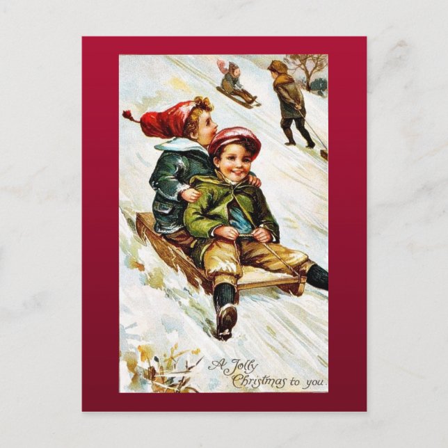 Cartes Pour Fêtes Annuelles Bon vieux Noël (Devant)