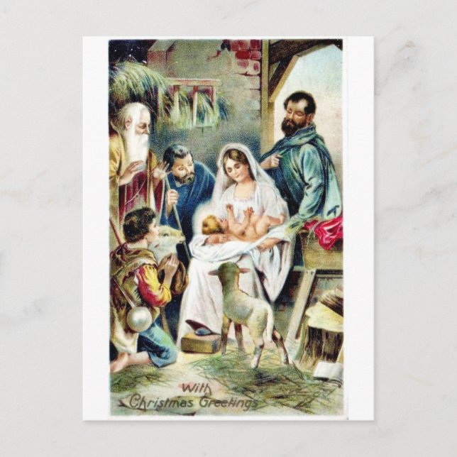 Cartes Pour Fêtes Annuelles Bon vieux Noël (Devant)