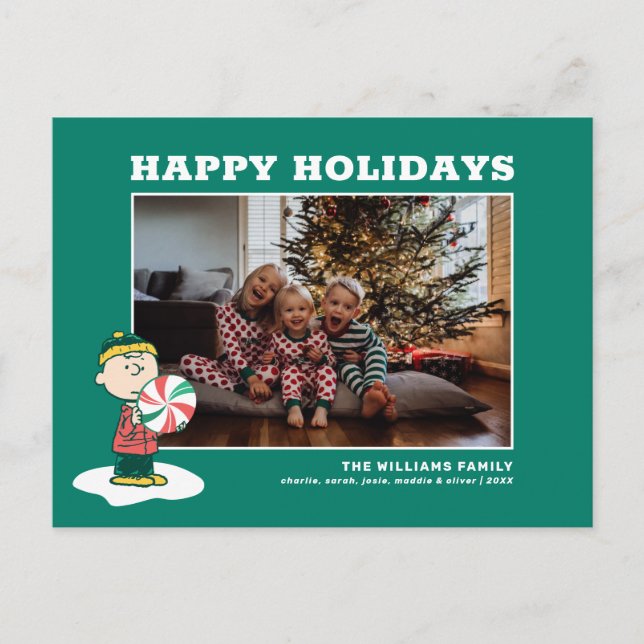 Cartes Pour Fêtes Annuelles Bonbon à la menthe poivrée de Charlie Brown (Devant)