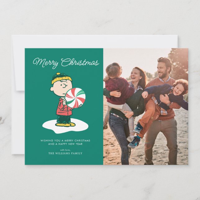 Cartes Pour Fêtes Annuelles Bonbon à la menthe poivrée de Charlie Brown (Devant)