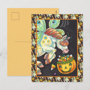 CARTES POUR FÊTES ANNUELLES BONBON MAÏS CHEVAL VOLANT HALLOWEEN