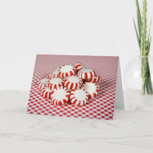 Cartes Pour Fêtes Annuelles Bonbons à la menthe sur en vichy