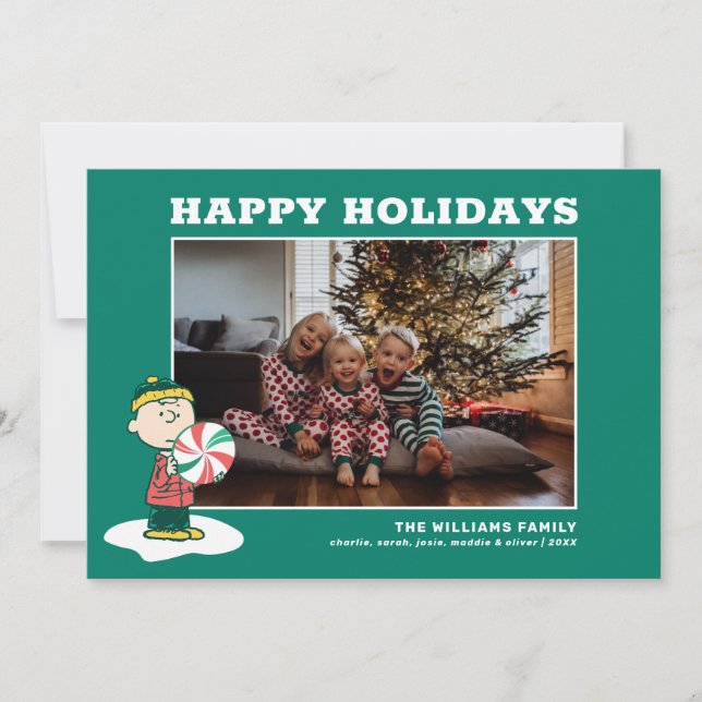 Cartes Pour Fêtes Annuelles Bonbons au poivre Charlie Brown (Devant)
