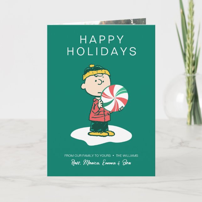 Cartes Pour Fêtes Annuelles Bonbons au poivre Charlie Brown (Devant)