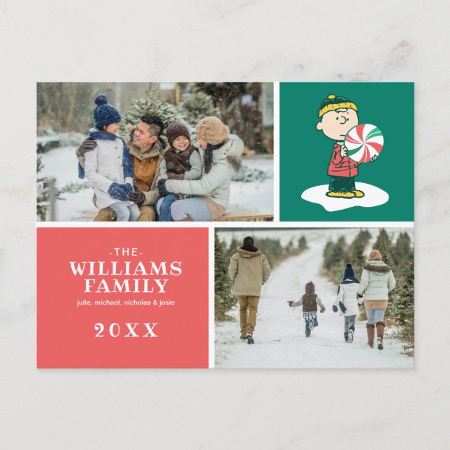 Cartes Pour Fêtes Annuelles Bonbons au poivre de Charlie Brown (Devant)