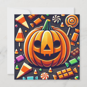 Cartes Pour Fêtes Annuelles Bonbons de citrouille Halloween doux