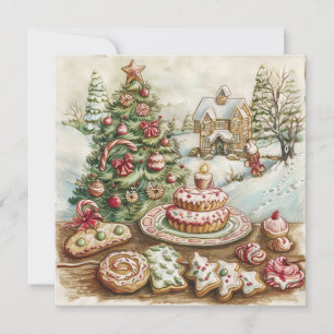 Cartes Pour Fêtes Annuelles Bonbons et biscuits de Noël, Arbre de Noël