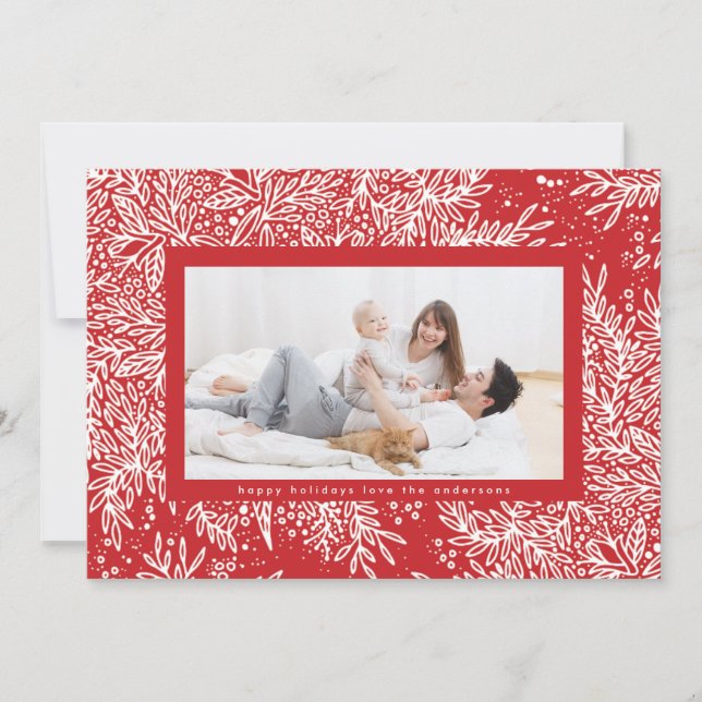 Cartes Pour Fêtes Annuelles Bonbons Pomme Rouge Glace Blanc Flèche-neige Photo (Devant)