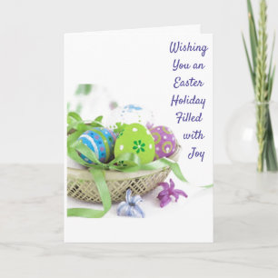 CARTES POUR FÊTES ANNUELLES BONHEUR ET JOIE À PÂQUES/PROFITEZ DU SPRINGTIME