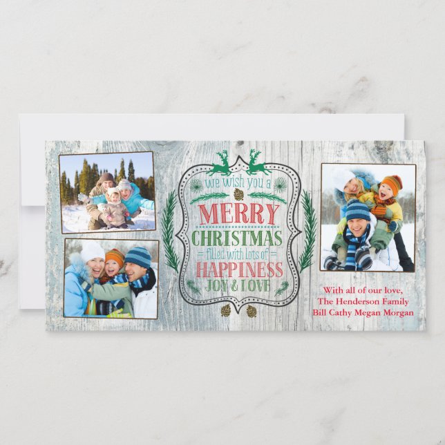 Cartes Pour Fêtes Annuelles Bonheur Joie et amour (Devant)