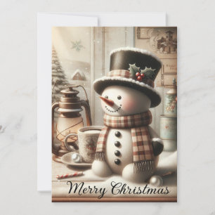 Cartes Pour Fêtes Annuelles Bonhomme de neige