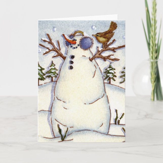 Cartes Pour Fêtes Annuelles Bonhomme de neige (Devant)