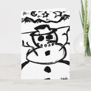 Cartes Pour Fêtes Annuelles Bonhomme de neige