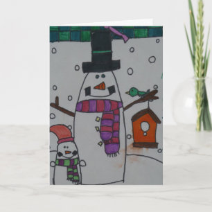 Cartes Pour Fêtes Annuelles Bonhomme de neige