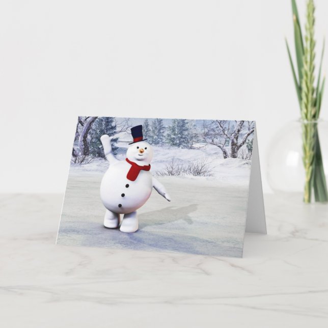 Cartes Pour Fêtes Annuelles Bonhomme de neige (Devant)