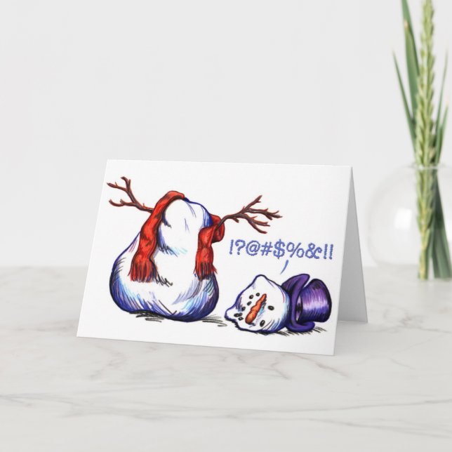 Cartes Pour Fêtes Annuelles Bonhomme de neige (Devant)