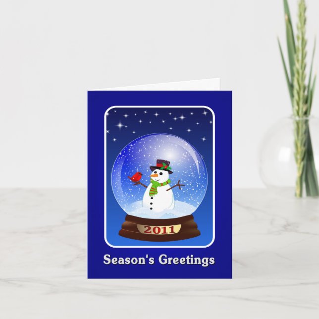 Cartes Pour Fêtes Annuelles Bonhomme de neige 2011 de Bonnes Fêtes (Devant)