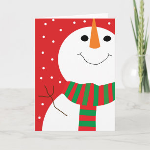 Cartes Pour Fêtes Annuelles bonhomme de neige 5x7