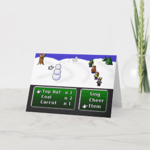 Cartes Pour Fêtes Annuelles bonhomme de neige de 16 bits de RPG