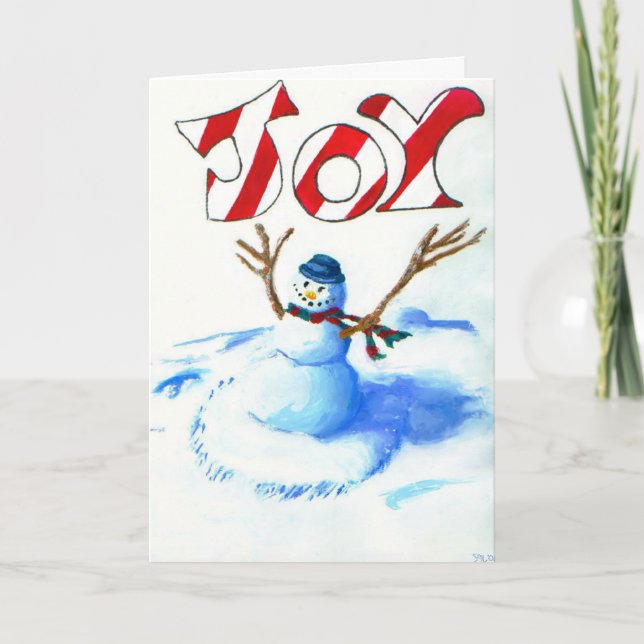 Cartes Pour Fêtes Annuelles Bonhomme de neige de joie (Devant)