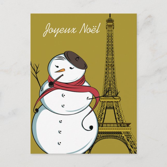 Cartes Pour Fêtes Annuelles Bonhomme de neige de Joyeux Noël (Devant)