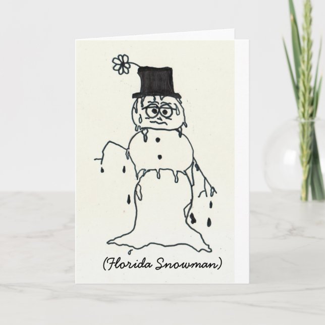 Cartes Pour Fêtes Annuelles Bonhomme de neige de la Floride (Devant)