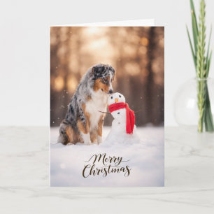 Cartes Pour Fêtes Annuelles Bonhomme de neige de Noël Berger Australien