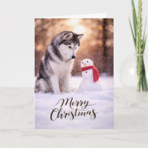 Bonhomme de neige de Noël Husky sibérien