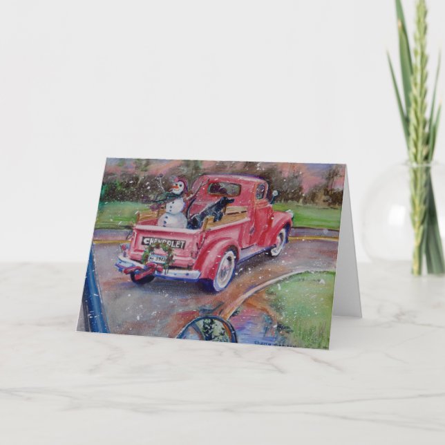 Cartes Pour Fêtes Annuelles Bonhomme de neige du sud (Devant)