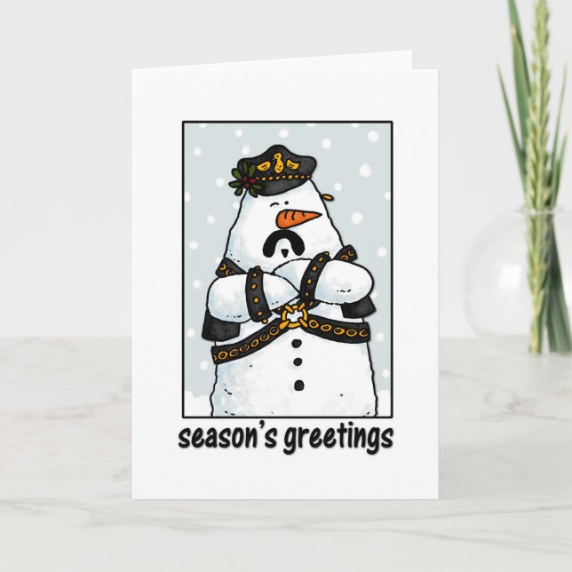 Cartes Pour Fêtes Annuelles bonhomme de neige en cuir (Devant)