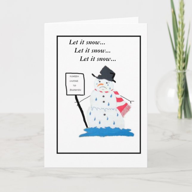 Cartes Pour Fêtes Annuelles Bonhomme de neige en Floride (Devant)